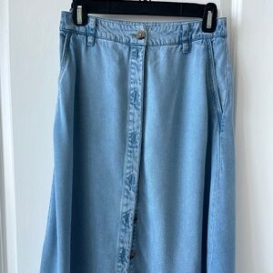 s.Oliver Light Blue Button-Front A-Line Denim Skirt – Size 36